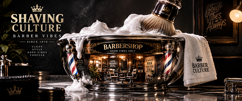 A shaving bowl transformed into a barbershop — where tradition meets imagination.
