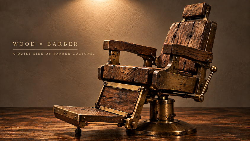 WOOD × BRASS — BUILT LIKE A BARBER ICON.